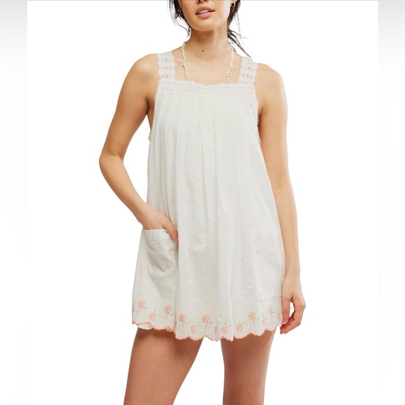 Free People Dresses & Skirts - Free People Leticia White Embroidered Mini Dress